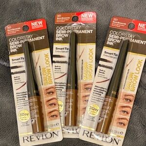 Revlon ColorStay Semi-Permanent Brow Ink — Warm Brown, 3 pack